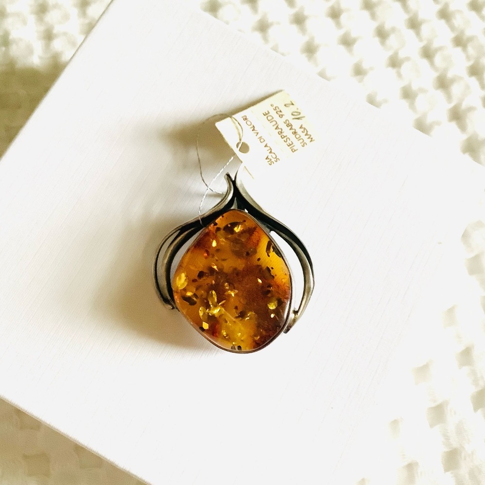 Beautiful REAL BALTIC AMBER brooch/ pendant ☀️☀️☀️ - Picture 13 of 13